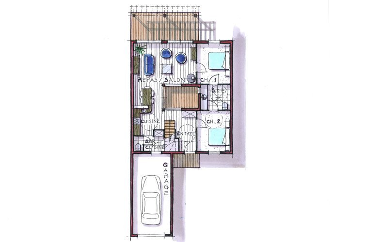 plan maison primo patio70